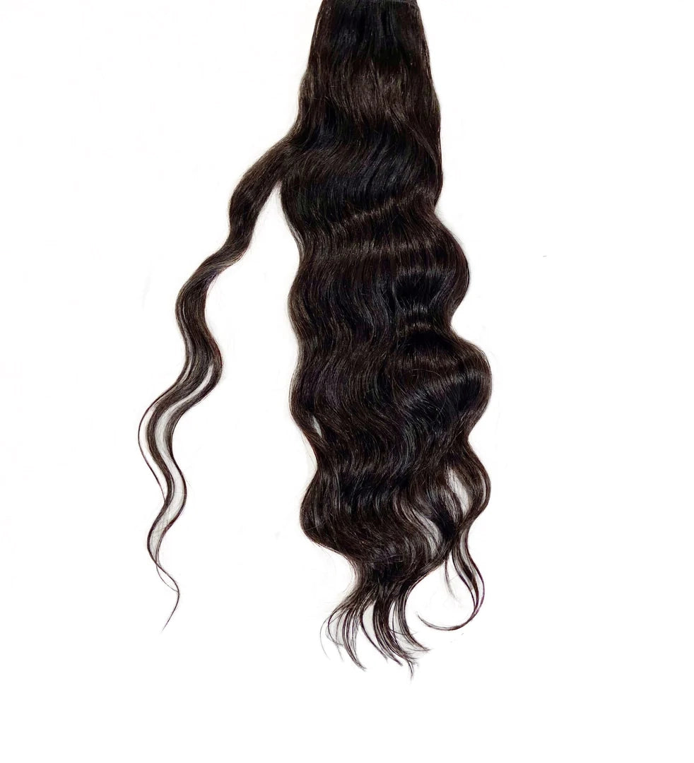Wavy Tape In Extensions raw indian hair extensions, wavy hair extensions, tape-in hair extensions, human hair extensions, wavy tape-in extensions, luxury hair extensions, natural wavy hair extensions